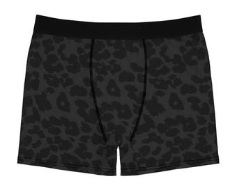 Czarne bokserki z nadrukiem w panterkę | Nadruk na całej powierzchni