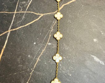 Vintage bracelet mother of pearl woman’s van cleef Yellow gold