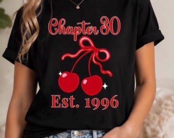Camiseta del Capítulo 30 con diseño de cerezas, edición de 1996, regalo para mujer de 30 años.