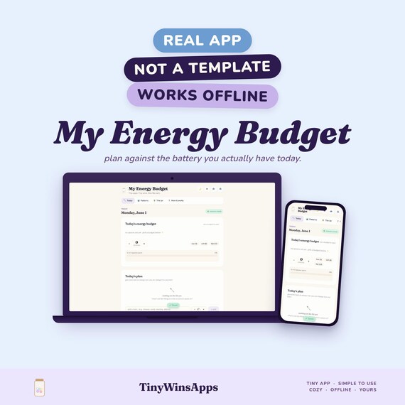 Visual Energy Budget App for AuDHD Burnout | Spoon Theory Planner