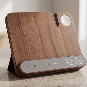 Walnut MagSafe 3-in-1 Foldable Wireless Charging Station for iPhone, Watch, AirPods