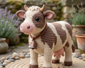 Cow Crochet Pattern PDF | Amigurumi Farm Animal Plush Toy (Digital Download)