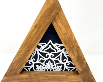 Triangle Wood Frame, triangle wall art, Boho decor, Mandala