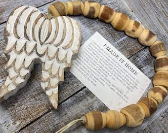 Angel Wings sympathy gift, wooden wings ornament, gift set