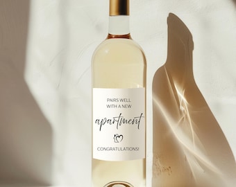 Etiqueta de vino para inauguración de casa, regalo para nuevo hogar, ideal para un nuevo apartamento.