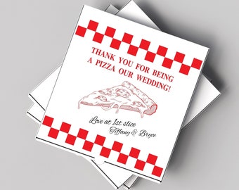 Personalized Wedding Party Custom PIZZA BOX, Rehearsal Dinner, Wedding Shower, Night before