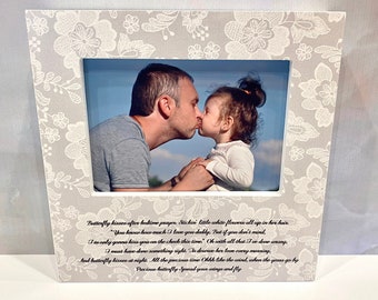 Butterfly Kisses Lyric, Gift for Father of the bride, Gift for Daddy, Wedding Picture Frame, Father's Day Gift, Gift for Dad from Daughter