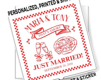 Personalized, Wedding Pizza Box, Just Married, That's amore, After the Wedding, Printed & shipped