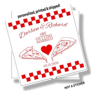 Personalized Wedding announcement Pizza Box, Photo Prop, Engagement Party, Printed and Shipped