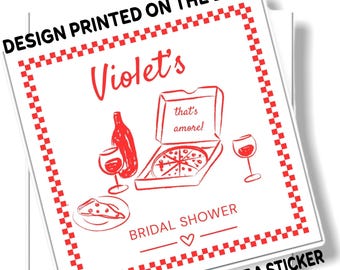 Personalized Bridal Shower, Printed Pizza Box, Wedding Shower, That's Amore