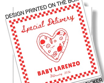 Bebé, anuncio de embarazo, caja de pizza de entrega especial, baby shower, accesorio para fotos, impreso y enviado.