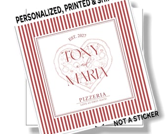 Caja de pizza para bodas, Amor a primera rebanada, Pizza para bodas, Caja de pizza personalizada para bodas, Impresa y enviada