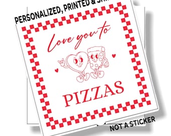 Caja de fiesta de Feliz Día de San Valentín, caja de pizza, 14 de febrero, impresa y enviada