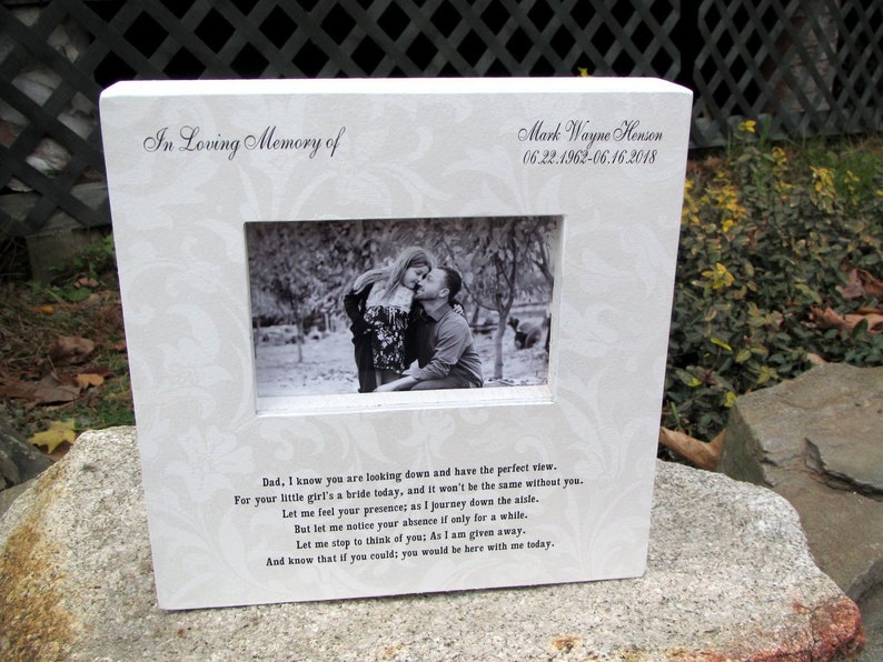 In Loving Memory Personalized Dad Wedding Picture Frame Wood box In Loving Memory Sign Picture Frame Wedding Memory Father of the Bride