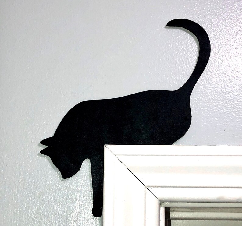 cat sign Door topper Kitten Over The Door Sign Window Topper Sign for home doorways Cat cat silhouette kitty Door Topper