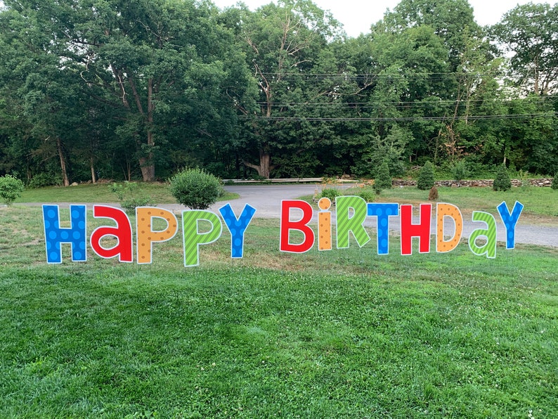 Happy Birthday Letters Yard Sign Yard Letters 24 Etsy