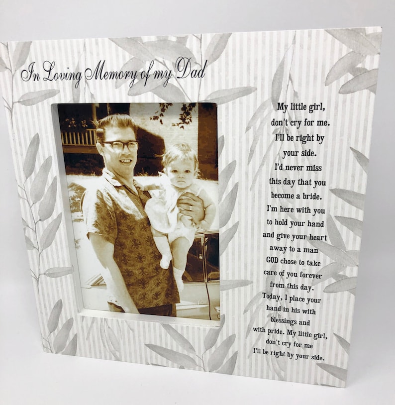 In Loving Memory Dad Wedding Picture Frame Sign Picture Frame Etsy