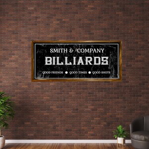 Custom Billiard Sign, Personalized Billiard Room Wood Sign, Vintage ...