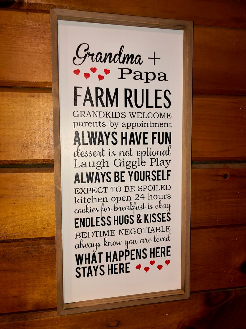 Grandparent Sign Grandma and Grandpa's House Rules Etsy UK
