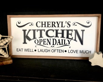 Kitchen Signs,Farmhouse Kitchen Décor, Country Kitchen Sign,Personalized Kitchen Gifts for Her