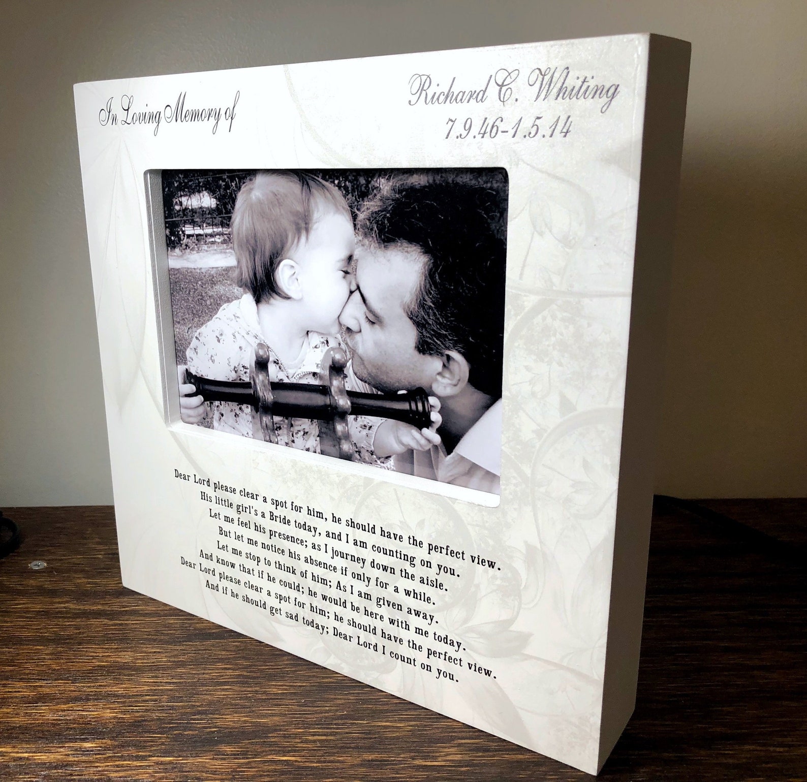 Personalized In Loving Memory Dad Wedding Picture Frame Wood Etsy