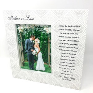 Wedding Thank You Gift For Mother in law, Father in law,  Wedding gift, In law wedding Picture frame, Gift from Bride to grooms parents