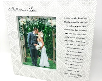 Wedding Thank You Gift For Mother in law, Father in law,  Wedding gift, In law wedding Picture frame, Gift from Bride to grooms parents