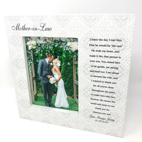 Wedding Thank You Gift For Mother in law, Father in law,  Wedding gift, In law wedding Picture frame, Gift from Bride to grooms parents