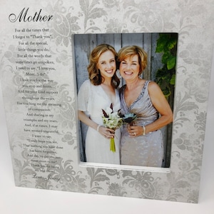 Mother of the Bride Gift, Gift from Daughter, Personalized Wedding Frame for Mom, Groom Mother Wedding Gift, Gift from Son image 2