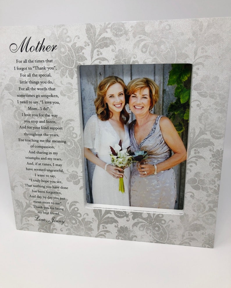 Mother of the Bride Gift, Gift from Daughter, Personalized Wedding Frame for Mom, Groom Mother Wedding Gift, Gift from Son image 2