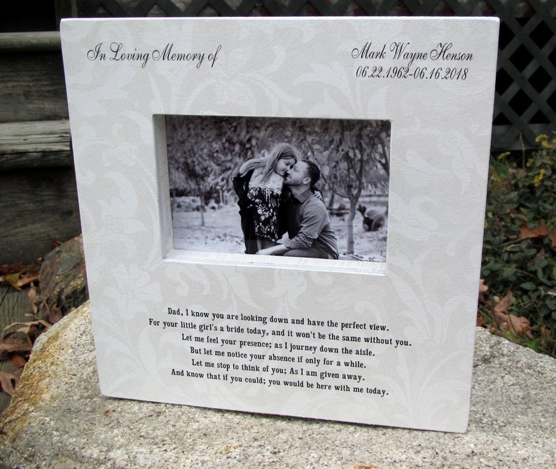 In Loving Memory Personalized Dad Wedding Picture Frame Wood box In Loving Memory Sign Picture Frame Wedding Memory Father of the Bride