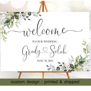 Wedding Welcome Sign, Personalized Custom Wedding Sign, Printed Wedding sign