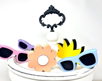 Sunglasses Tiered tray, Summer tiered tray, Summer decor, Wood sunglasses