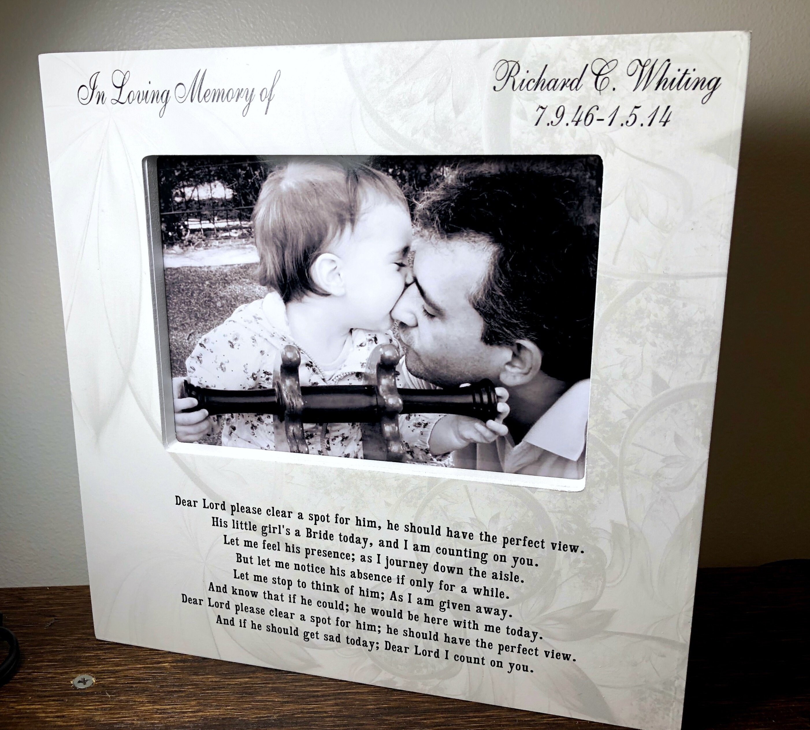 Personalized In Loving Memory Dad Wedding Picture Frame Wood Etsy