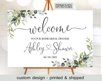 Wedding Welcome Sign, REHEARSAL DINNER Sign, Welcome To Our Rehearsal Dinner, Wedding Sign Board, Wedding Outdoor Sign, Custom