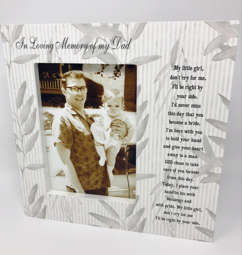 In Loving Memory Dad Wedding Picture Frame Sign Picture Frame Etsy