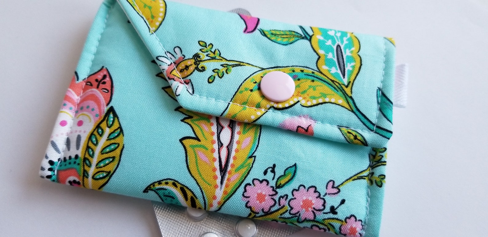 Birth Control Case Sleeve With Snap Closure Pretty Blooms on Etsy
