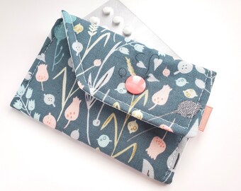 Birth Control Case Sleeve with Snap Closure - New Pastels on grey 2