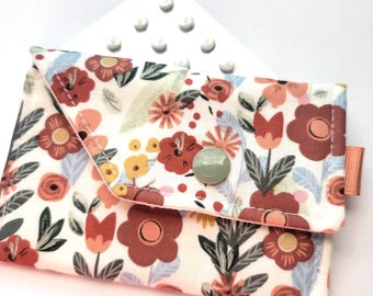 Birth Control Case Sleeve with Snap Closure - Blooms in fall colors