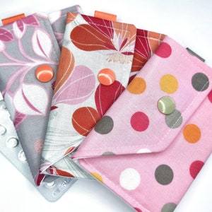 Birth control case or multi purpose case- Pink and red flowers