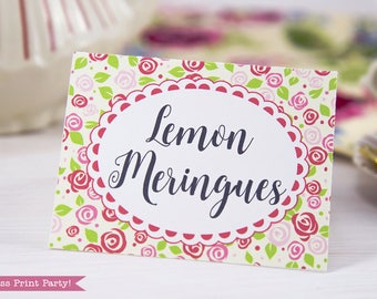 peach and gray striped place card printable food tent card etsy tea party place cards printable