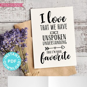 Cartão engraçado para o Dia das Mães, 5x7", cartão de mãe, "Eu sou seu favorito", "De filho, de filha", texto editável dentro, DOWNLOAD INSTANTÂNEO