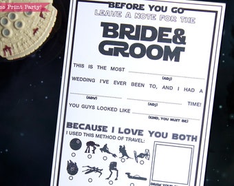 Star Wars Wedding Mad Libs Printables, Marriage Advice Cards, Nerd Wedding, Geek Wedding, Scifi, Guest Book Madlibs, May 4, INSTANT DOWNLOAD