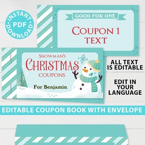 Christmas Coupon Book Printable Template, From Santa Gift Idea ...