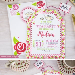 Mother's Day Tea Party Invitation Printable, Tea Party Birthday Invitation, Princess Tea Party Supplies, Tea Party Ideas, , INSTANT DOWNLOAD