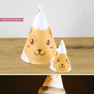Cat Hat Printable, Cat Party Hat, Kitten Party, Cat Party Decor, Cat Birthday, Kitty Cat Party, Tabby Cat, Boys Birthday Party Idea