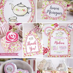 Tea Party Printables, Tea Party Decorations, A Baby is Brewing, Bridal Shower Tea Party, Birthday Tea Party, Baby Shower, INSTANT DOWNLOAD image 1