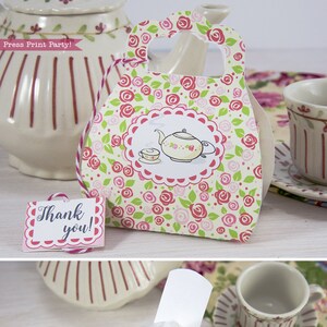 Tea Party Purse Favor Box Printable, Tea Party Favor Box, Garden Tea Party, Tea Party Supplies, Gift Box, Printable Box, INSTANT DOWNLOAD