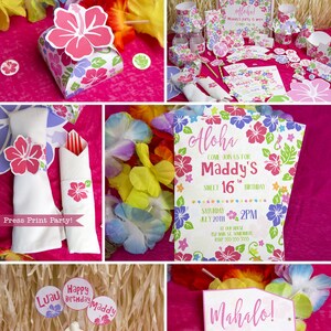 Luau Party Decorations, Luau Invitation, Hawaiian Theme Party, Printable Luau Party, Luau Party Favors, Luau Birthday, INSTANT DOWNLOAD