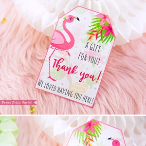 Flamingo Party Favor Tags Printable, Flamingo Birthday, Tropical, Luau, Lets Flamingle, Pink Flamingo, Baby, Bridal Shower, INSTANT DOWNLOAD